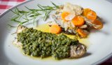 Lake Como traditional restaurant inn Locanda Grifo - Shad in green sauce and soused bleak